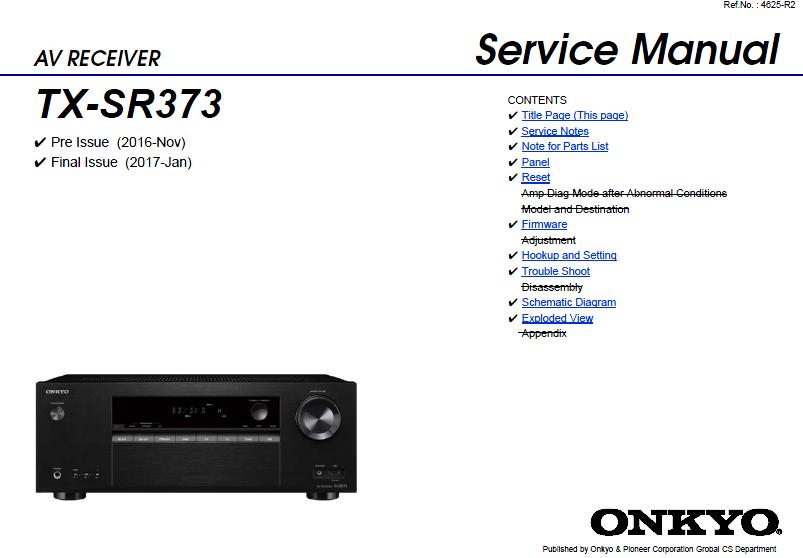 Onkyo TX-SR373 Service Manual