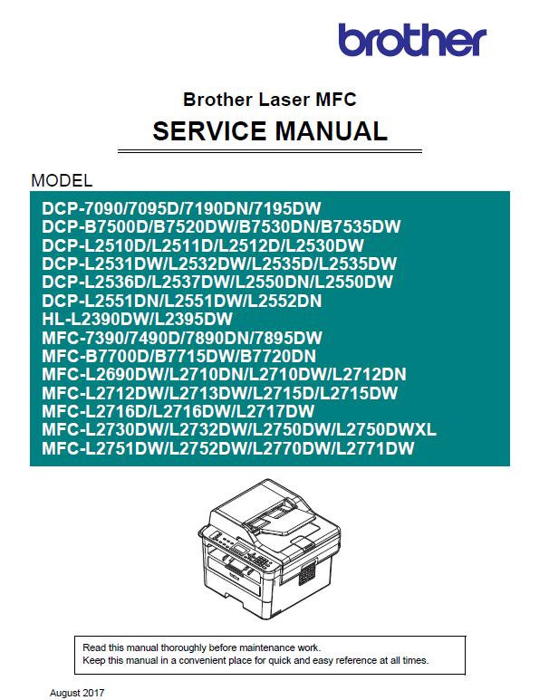 Brother DCP70-7190-95-B7500-20-30-35-L2510-11-12-30-35-31-32-35-36-37-50-51-52-HL-L2390-95-MFX-B-L26-2700-71 Service Manual
