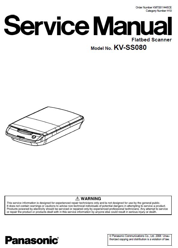 Panasonic KV-SS080 Service Manual