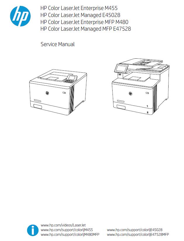 HP Color LaserJet Enterprise M455/MFP M480/LaserJet Managed E45028/MFP E47528 Service Manual