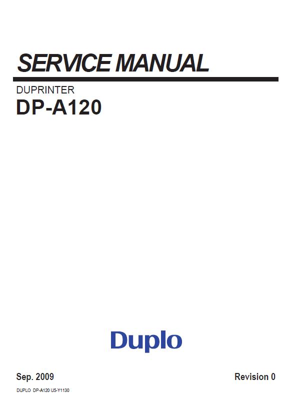 Duplo Duprinter DP-A120 Service Manual