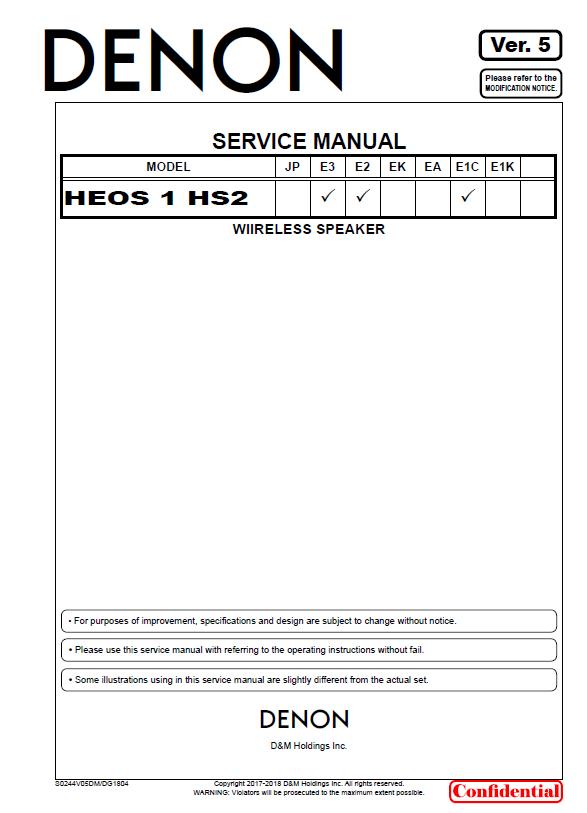 Denon HEOS 1 HS2 Service Manual