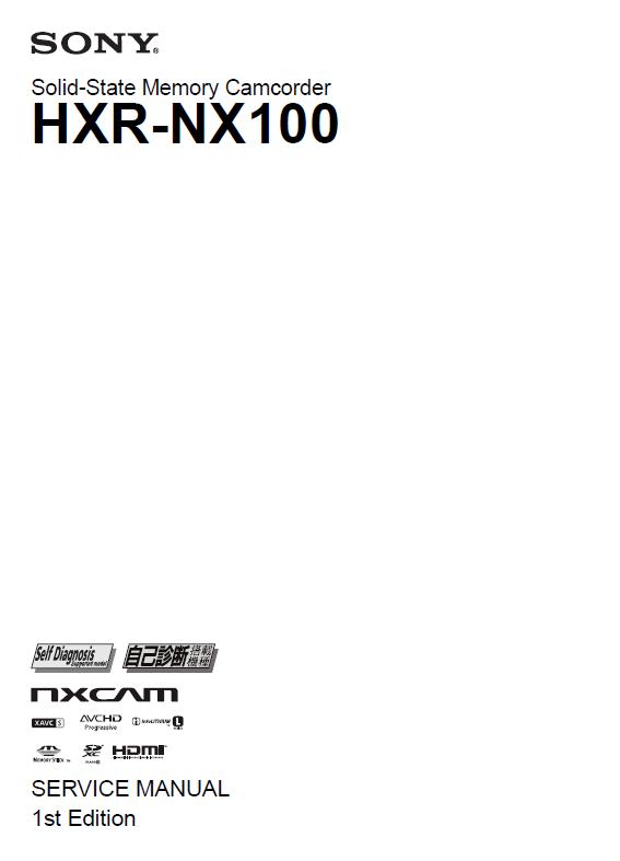 Sony HXR-NX100 Service Manual