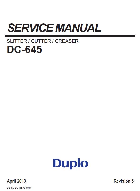 Duplo DC-645 Service Manual