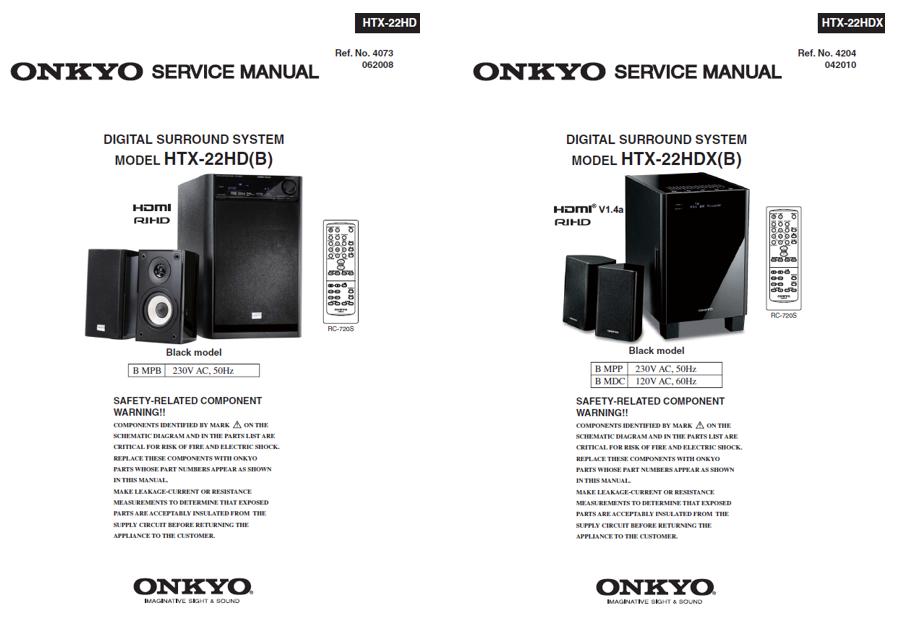 Onkyo HTX-22HD/HTX-22HDX Service Manual