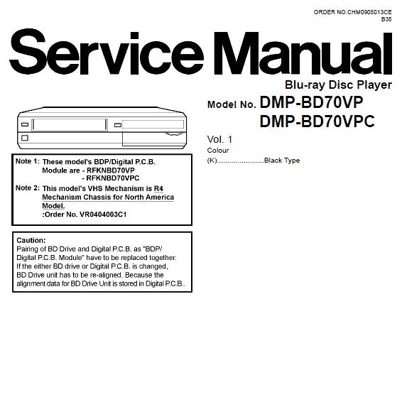 Panasonic DMP-BD70VP/DMP-BD70VPC Service Manual