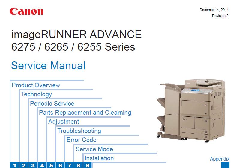 Canon imageRUNNER ADVANCE 6255/6265/6275 Series Service Manual