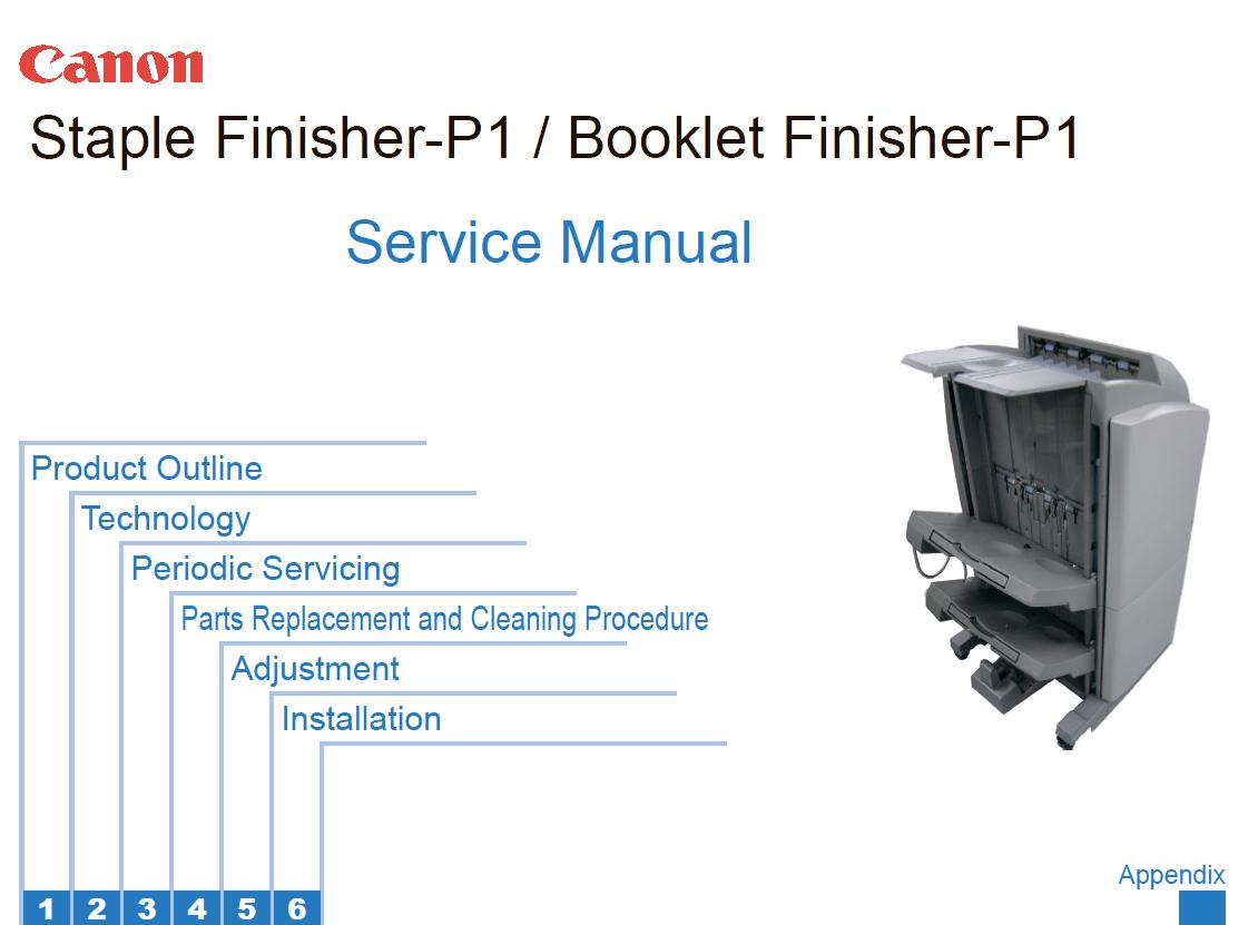 Canon  Booklet Finisher-P1/Staple Finisher-P1 Service Manual