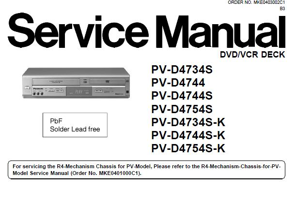 Panasonic PV-D4734S/PV-D4744/PV-D4744S/PV-D4754S/PV-D4734S-K/PV-D4744S-K/PV-D4754S-K Service Manual
