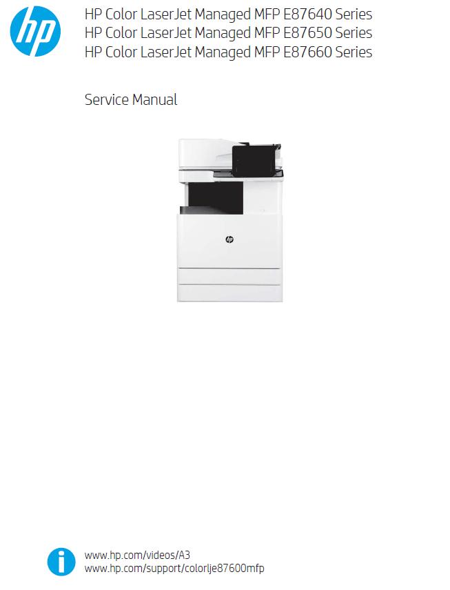 HP Color LaserJet Managed MFP E87640/E87650/MFP E87660 Series  Service Manual