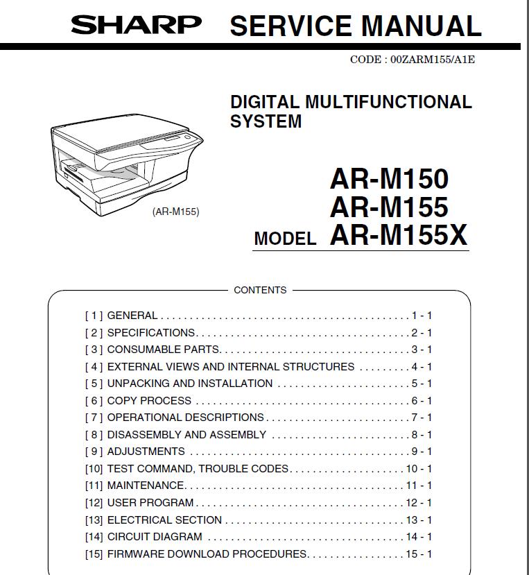 Sharp AR-M150/AR-M155/AR-M155X Service Manual