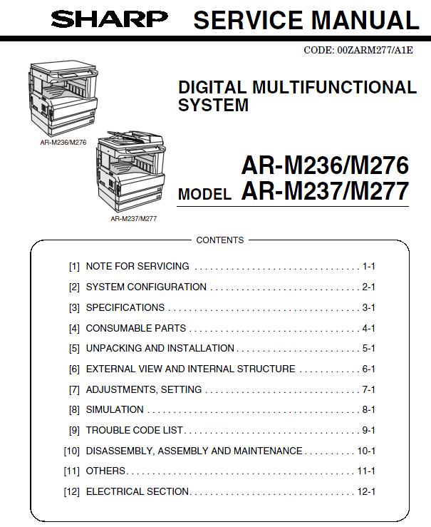 Sharp AR-M236/AR-M276/AR-M237/AR-M277 Service Manual