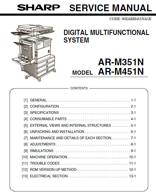 Sharp AR-M351U/AR-M451U/AR-M355U/AR-M455U Service Manual