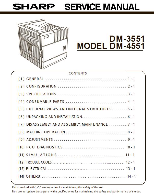 Sharp DM-3551/DM-4551 Service Manual