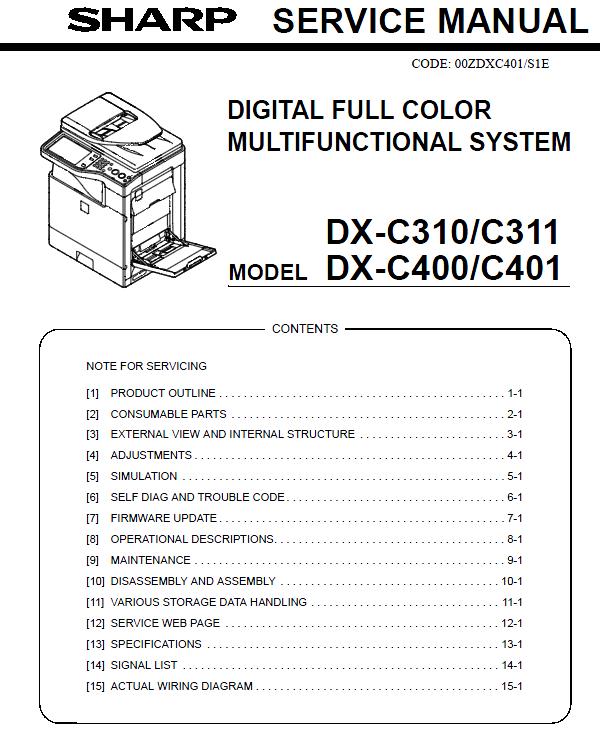 Sharp DX-C310/DX-C311/DX-C400/DX-C401 Service Manual