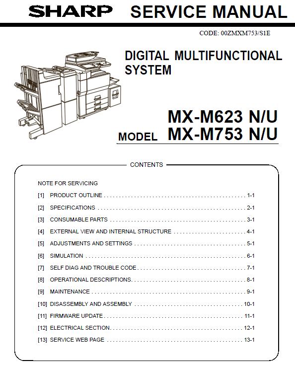 Sharp MX-M623N/MX-M623U/MX-M753N/MX-M753U Service Manual