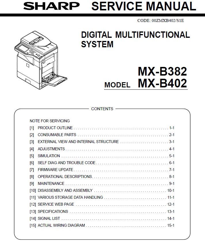 Sharp MX-B382/MX-B402 Service Manual