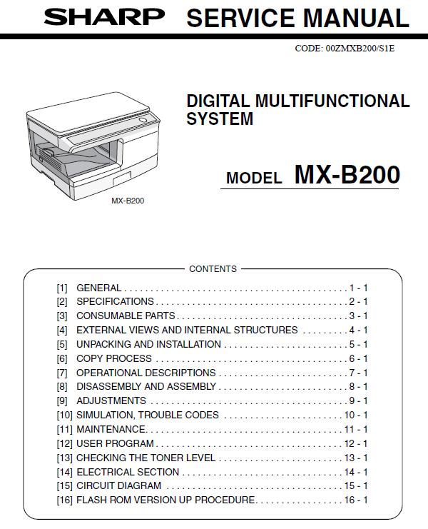 Sharp MX-B200 Service Manual