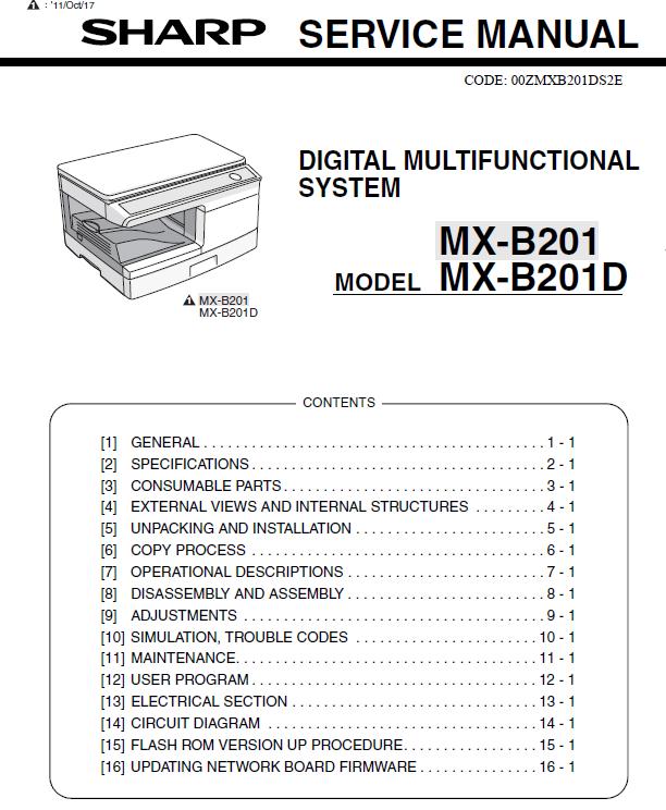 Sharp MX-B201/MX-B201D Service Manual