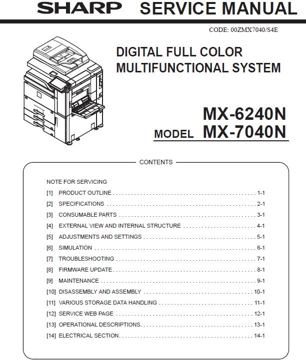 Sharp MX-6240N/MX-7040N Service Manual