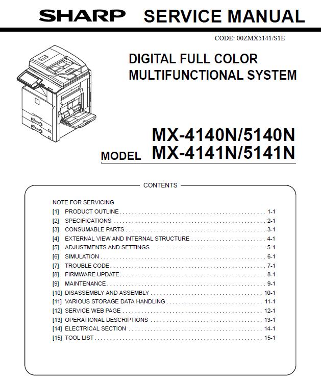 Sharp MX-4140N/MX-4141N/MX-5140N/MX-5141N Service Manual