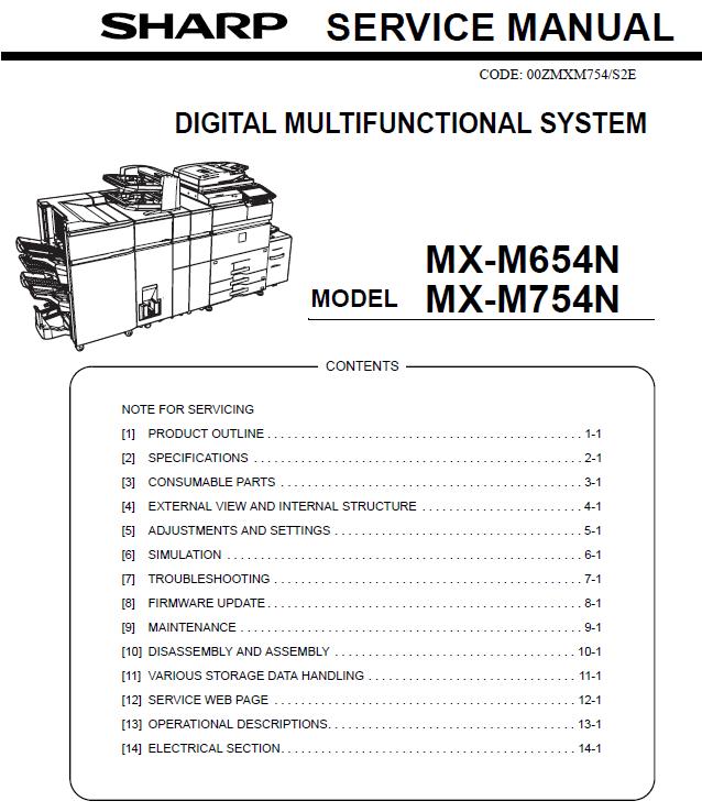 Sharp MX-M654N/MX-M754N Service Manual
