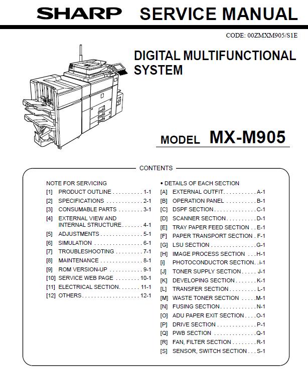Sharp MX-M905 Service Manual