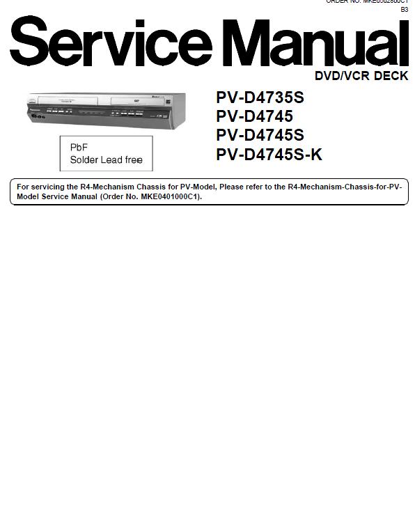 Panasonic PV-D4735S/PV-D4745/PV-D4745S/PV-D4745S-K Service Manual