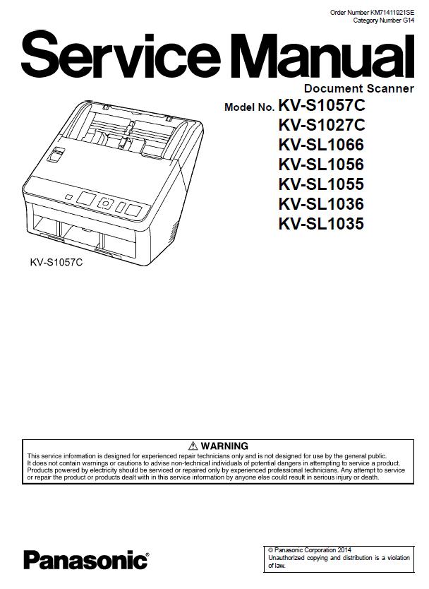 Panasonic KV-S1027C/KV-S1057C/KV-SL1035/KV-SL1036/KV-SL1055/KV-SL1056/KV-SL1066 Service Manual