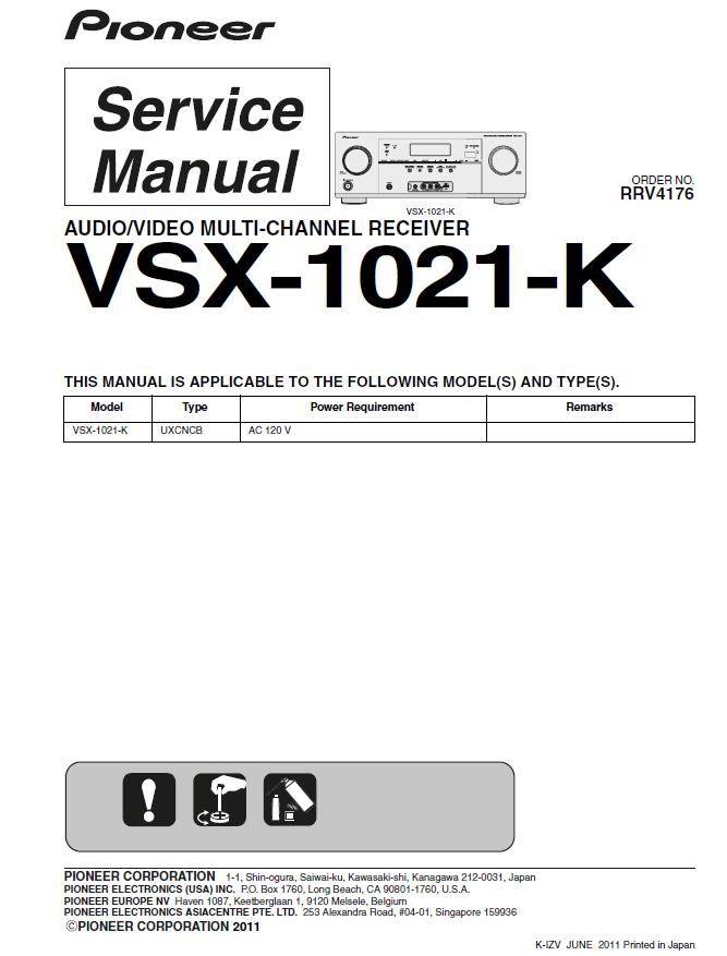 Pioneer VSX-1021-K Service Manual 