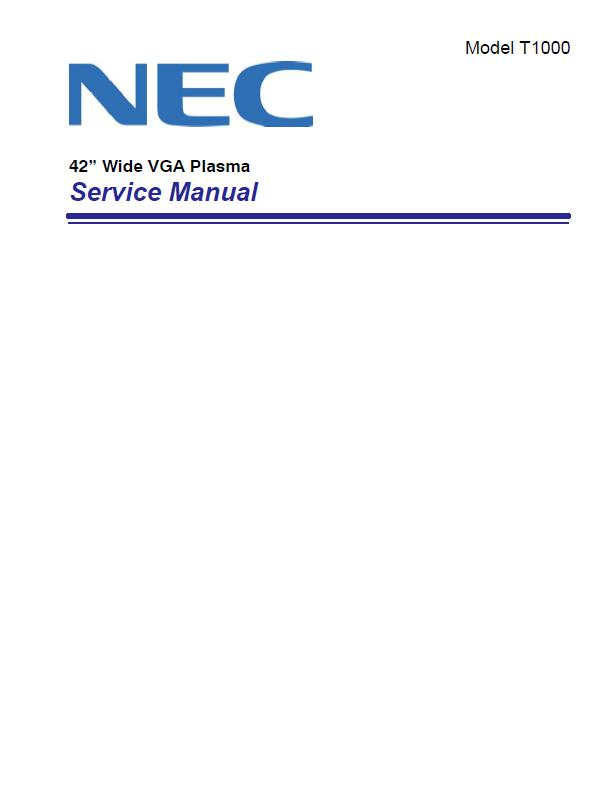 NEC T1000 Service Manual