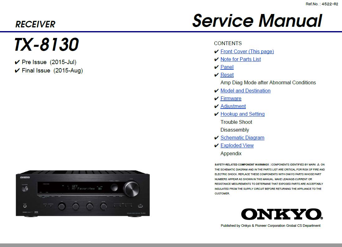 Onkyo TX-8130 Service Manual