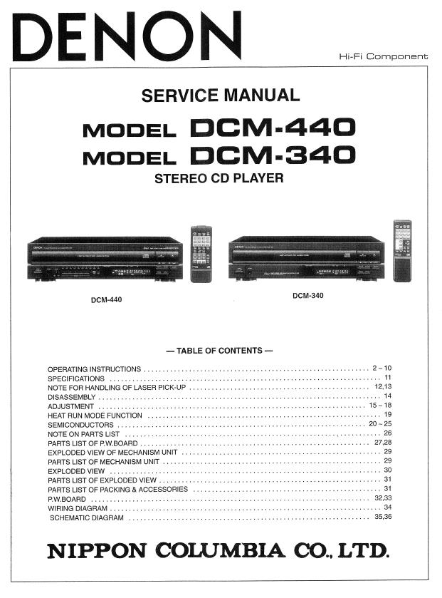 Denon DCM-340/DCM-440 Service Manual
