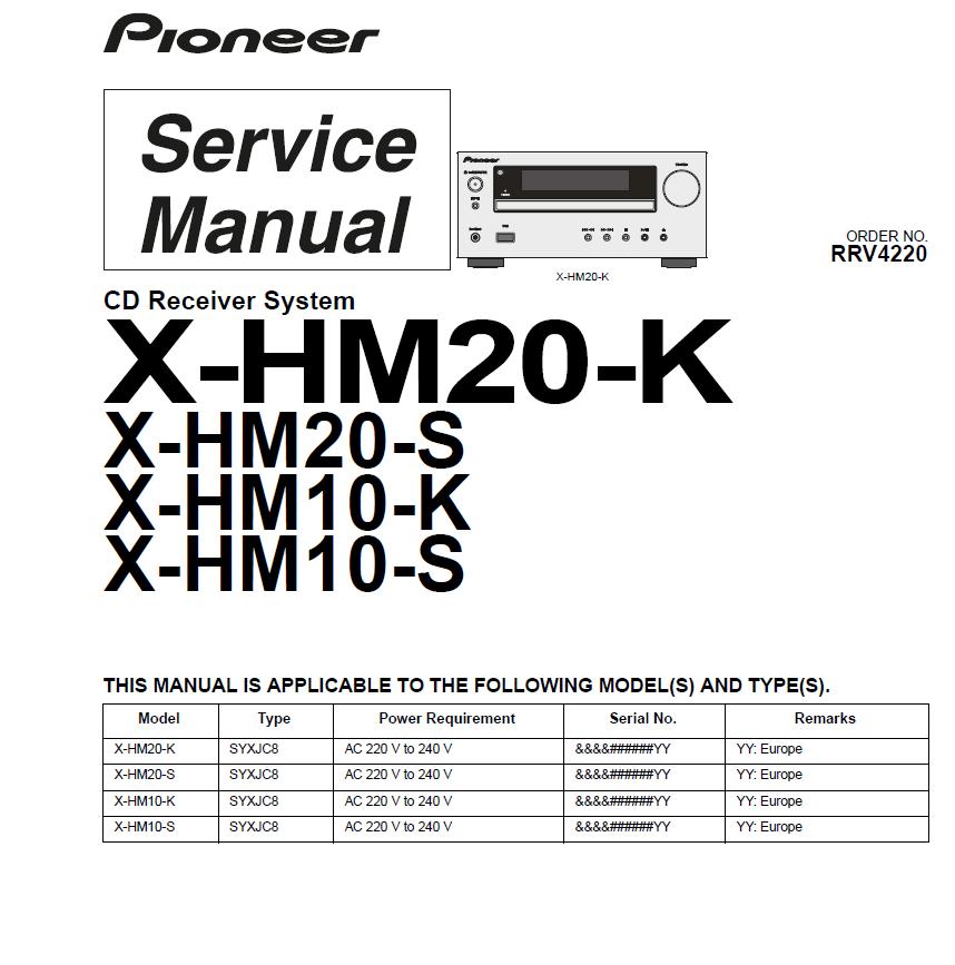 Pioneer X-HM10/X-HM20 Service Manual