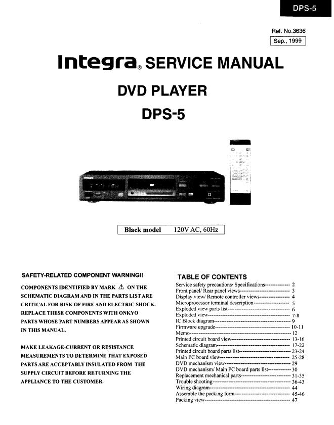 Integra DPS-5 Service Manual