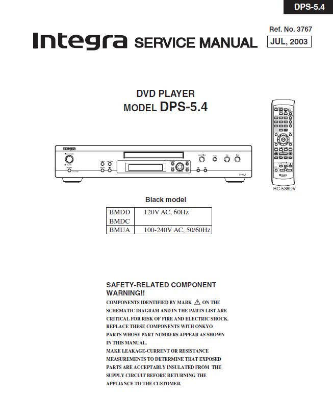 Integra DPS-5.4 Service Manual