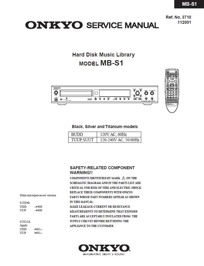 Onkyo MB-S1 Service Manual