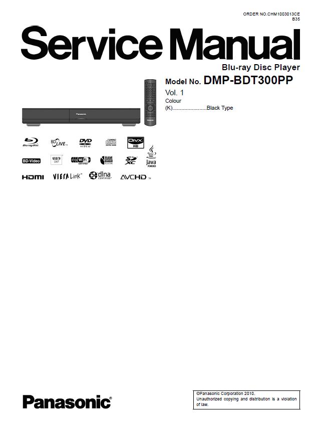 Panasonic DMP-BDT300PP Service Manual