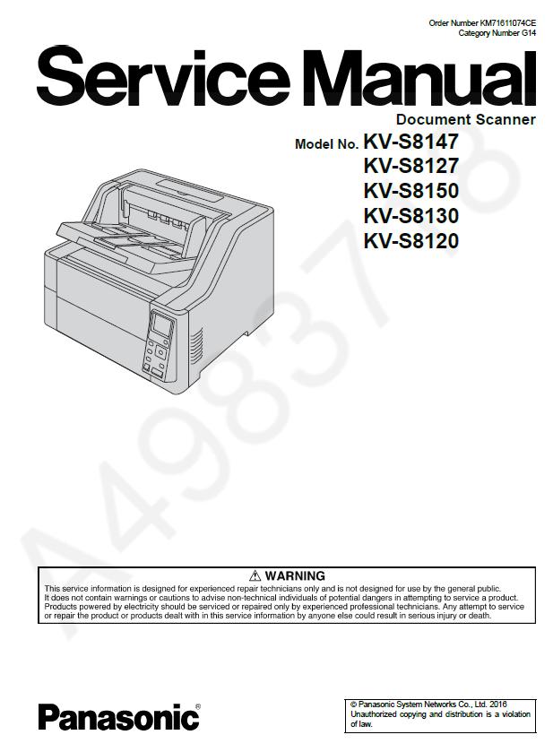 Panasonic KV-S8120/KV-S8127/KV-S8130/KV-S8147/KV-S8150 Service Manual