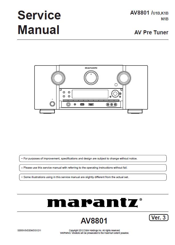 Marantz AV8801 Service Manual