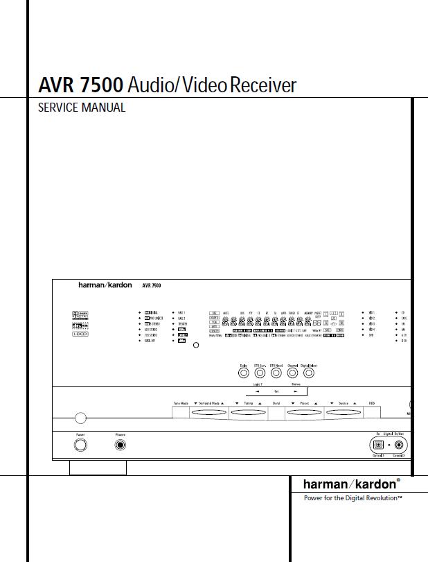 Harman/Kardon AVR-7500 Service Manual