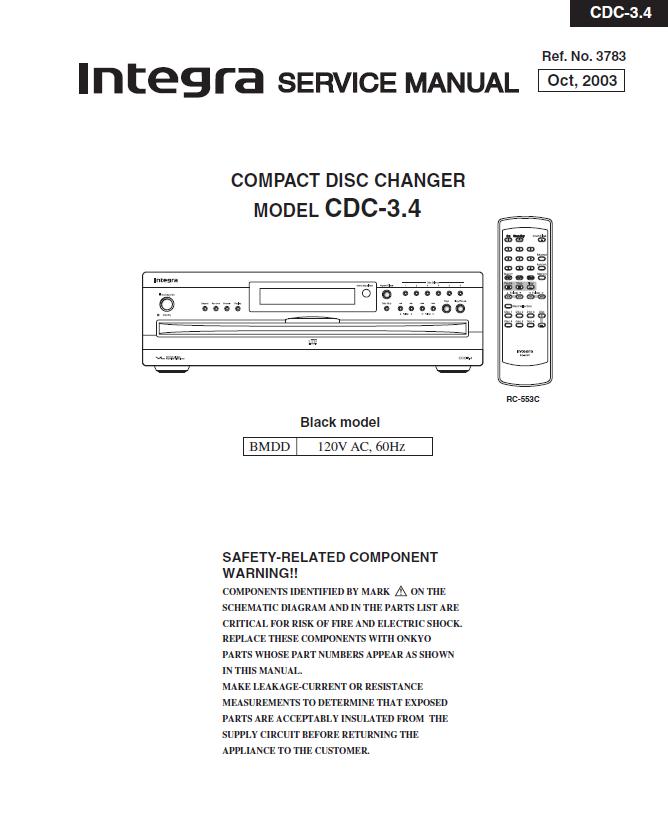 Integra CDC-3.4 Service Manual