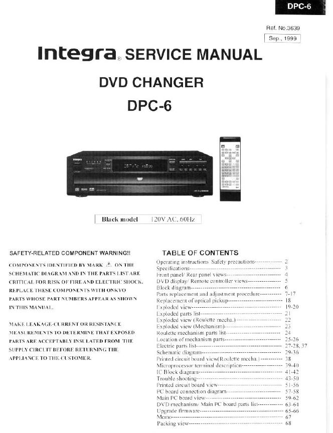 Integra DPC-6 Service Manual