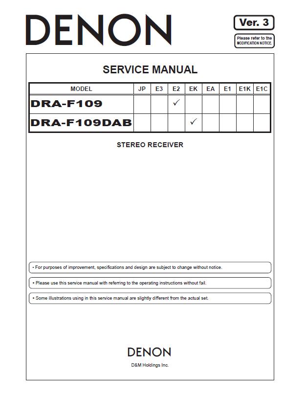 Denon DRA-F109/F109DAB Service Manual