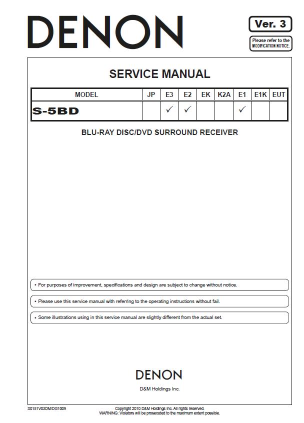 Denon S-5BD Service Manual