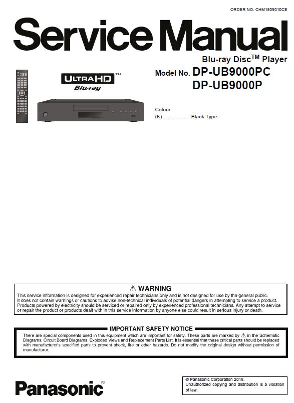 Panasonic DP-UB9000PC/DP-UB9000P Service Manual