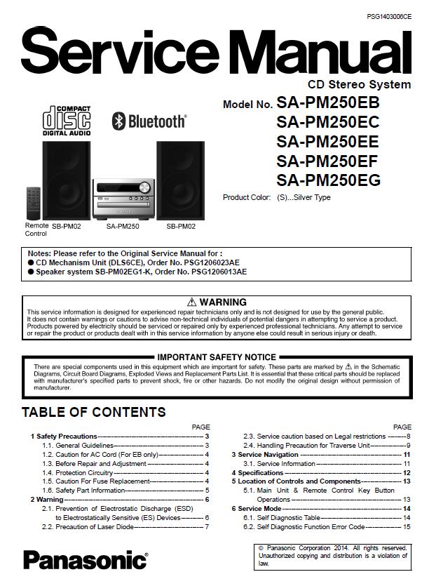 Panasonic SA-PM250 Service Manual