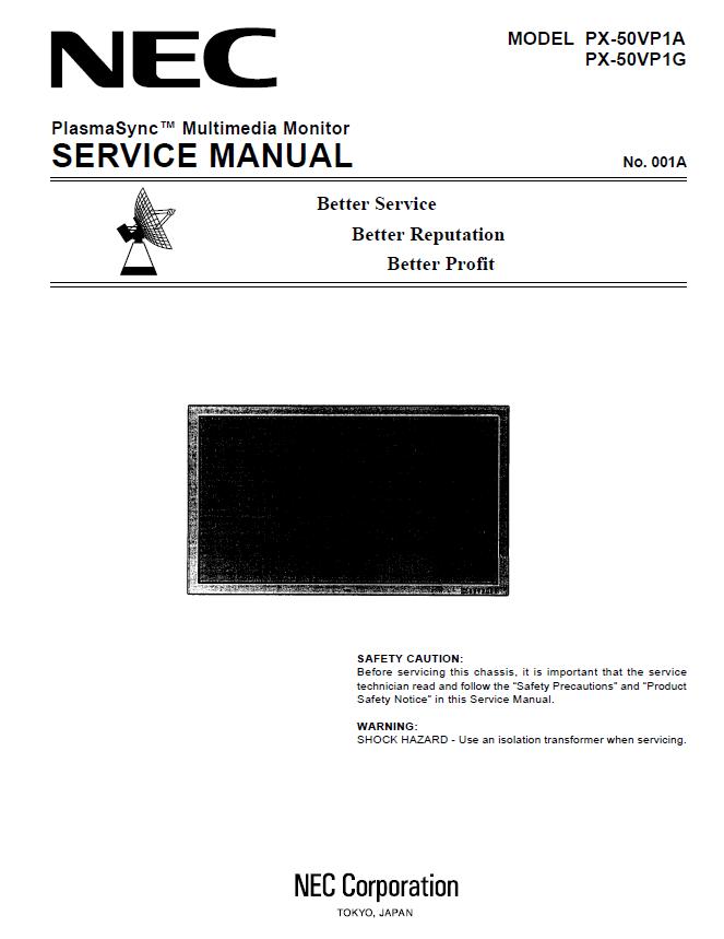 NEC PX-50VP1 Service Manual