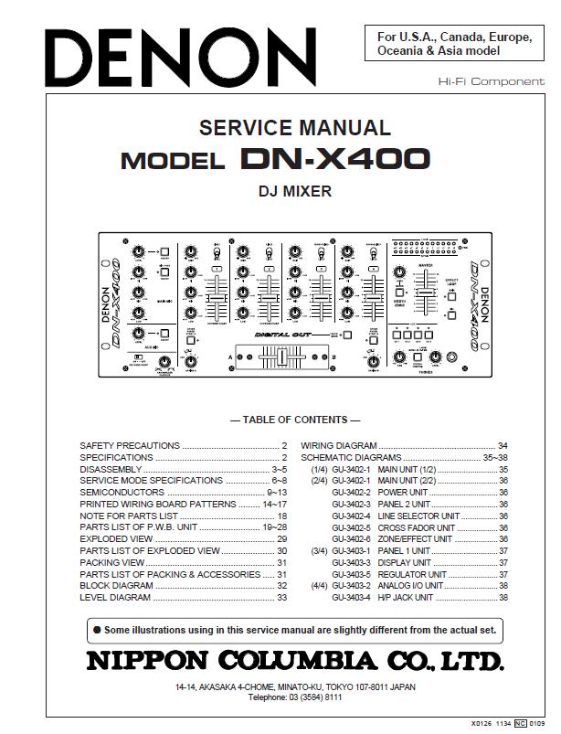 Denon DN-X400 Service Manual