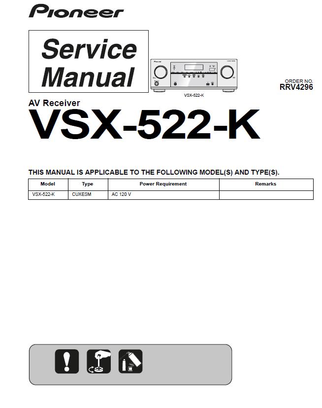 Pioneer VSX-522 Service Manual
